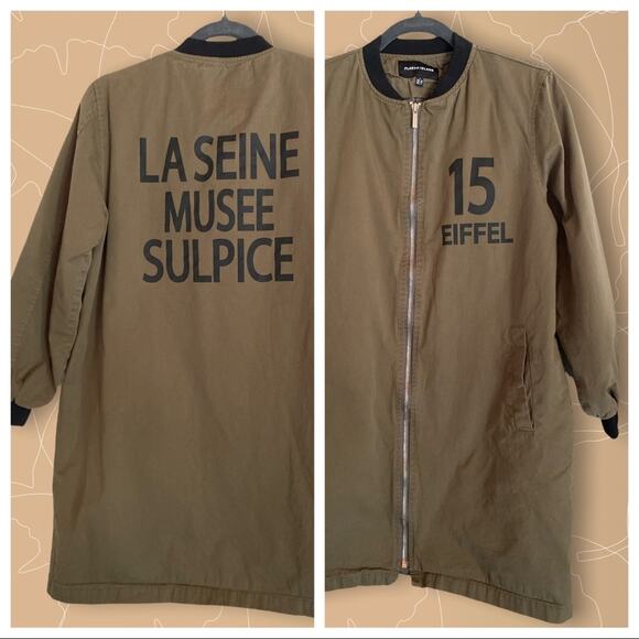 Plastic Island Jackets & Blazers - Plastic Island long bomber jacket